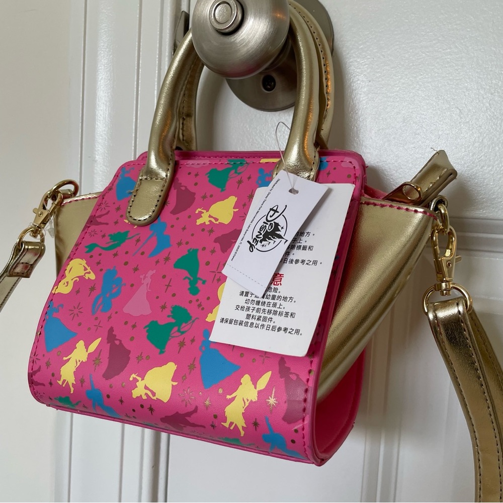 Disney Park Pink and Gold Princess Purse Toddler NWT and AE Shorts